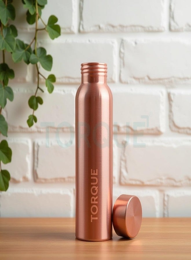 Torque Pure Copper Water Bottle 1+ Litre - 1000 ML | 100% Pure | Copper Bottles 1 Litre for Kids School Office Gym Sport Gift Drinking Water - Pack of 3 - Image 2